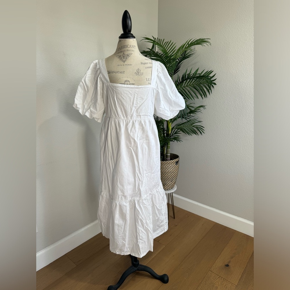 Fit & Flared Smocked Midi Dress